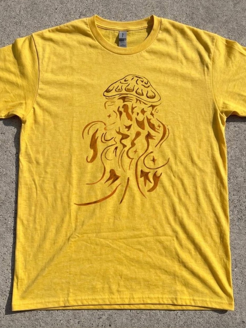 Yellow Graphic Jellyfish T-Shirt